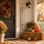 One-Piece Reversible Fall Christmas Welcome Sign, Porch Decor - Image 7