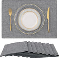 homing Faux Cotton Linen Placemats Set of 8, Cloth Dining Table Mats by homing