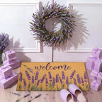 Tingjoo 2 Pcs Lavender Welcome Wreath and Door Mat Set for Front Door - Image 2