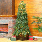 Macarrie Wood Christmas Tree Collar Box, Stand Cover, Brown, 26 x 12 Inch - Image 2
