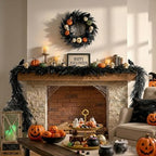 Valery Madelyn 9ft Artificial Norfolk Pine Halloween Garland for Mantle - Image 2