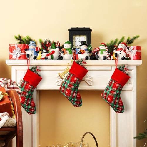 Wonderjune 6 Pcs Christmas Stocking Holders for Mantle, Snowman - Image 5
