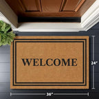 Barnyard Designs Natural Coco Coir Non-Slip Doormat (24x36, Welcome) - Image 2
