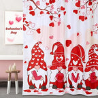 Remerry 3 Pcs Easter Shower Curtain for Bathroom Decor with Hooks St Patrick's Day Valentine's Day Holiday Shower Curtains Set,71 x 71 Inch,Waterproof Fabric Bathtub Bathroom Decor(Gnome Style) - Image 4