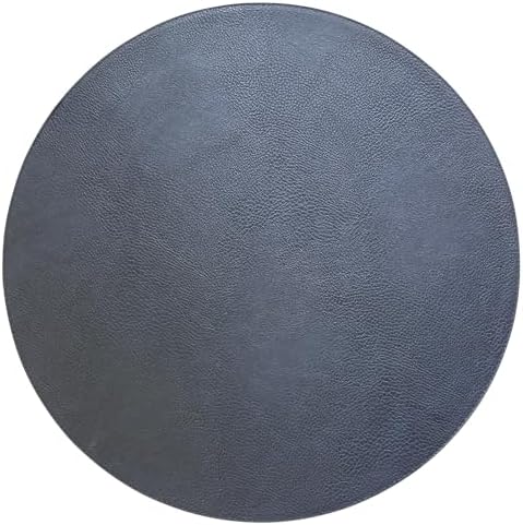 Morgan Faux Leather Set of 12 Placemats, 15" Round, Navy, Heat Resistant, Stain Resistant, Non-Slip, Reversible, Durable Table Mats for Kitchen, Dining Table, Indoor Washable Use - Image 7