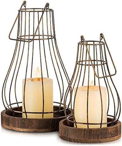 Romadedi Lantern Rustic Farmhouse Decor, Set of 2 by ROMADEDI