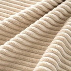 MIULEE Soft Corduroy Decorative Throw Pillow Covers Beige 20x20 - Image 3