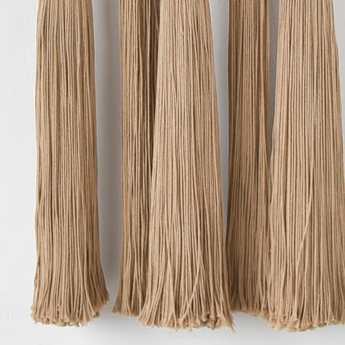 Macrame Wall Hanging Geometric Khaki Boho Fiber Craftsmanship 15.7"W*39"L - Image 7