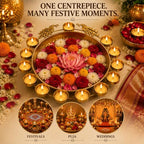 DIYANA IMPEX Urli Bowl for Diwali Decoration, Floating Flower Bowl, Decorative Bowl for Pooja, Festivals and Home Decor Christmas, Pooja, Festival, Wedding (Peacock) - Image 3