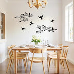 Harikikochuu 4PCS Large Birds on Branch Metal Wall Art Decor,Black Leaves with Birds Silhouette Art Metal Leaves with Hummingbirds Outdoor Wall Decor for Livingroom Balcony Garden Patio Decor. - Image 3
