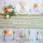Snowkingdom 6Pcs 10Ft Sage Gold Gauze Sheer Table Runner - Image 2