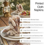 FINGERCRAFT Cloth Napkins Set of 12 Cotton Linen, 20x20 Inch, Royal Bloom - Image 4