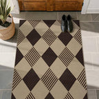 Easy Jute 3x4 Entryway Rug, Washable Non Slip Farmhouse Diamond Checkered - Image 3