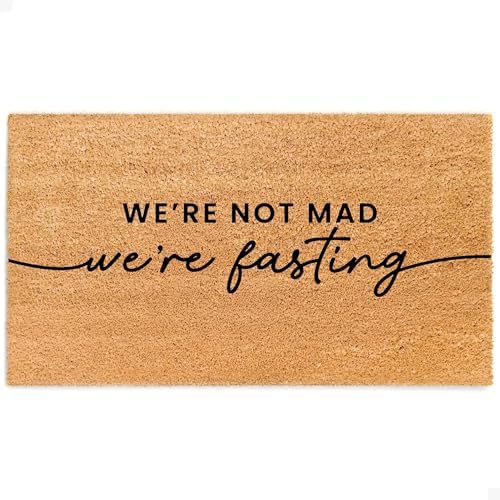 THEODORE MAGNUS Eid Door Mat – Coir Doormat for Outdoor Entrance, Durable Welcome Mat with Non-Slip Backing, Perfect for Front Door and Entryway - Outdoor/Indoor - Not Mad, Fasting - 17" x 30" by TheodoreMagnus