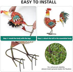 Metal Rooster Yard Decor, 21" Outdoor Garden Statues for Patio - Image 6