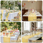 12Pack Light Yellow Cheesecloth Table Runners 10FT Table Runner - Image 4