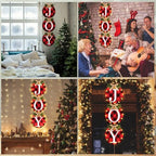 Blosssound 3 Pcs Lighted Christmas Front Door Decor, Buffalo Plaid - Image 6
