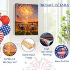 July 4th Patriotic Canvas Wall Art 4th of July USA Decorations American Flag Fireworks Picture Wall Decor Independence Day Home Decor 24x32in - Image 4