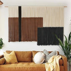 Macrame Wall Hanging Large Dip Dyed Brown Boho Fiber Art Decor 57"W*35"L - Image 2
