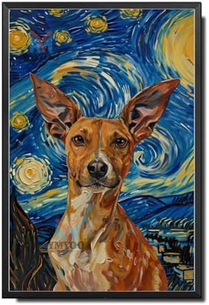 Metal Sign Tin Sign Vintage Wall Art Basenji Night Watch Playful Basenji in A Starry Canvas for Home Den and Art Enthusiasts Waterproof Aluminum 12×16 Inches with Metal Frame by YmyooForTinSign