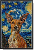 Metal Sign Tin Sign Vintage Wall Art Basenji Night Watch Playful Basenji in A Starry Canvas for Home Den and Art Enthusiasts Waterproof Aluminum 6×8 Inches with Metal Frame by YmyooForTinSign