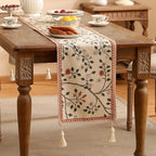 ISAENNE Designer French Linen Table Runner,87"x12"-Flora A - Image 2