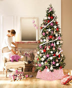 Sequin Christmas Tree Ring Collar Collapsible 25.59 Inch Pink Gold Tree Skirt Velvet Tree Stand Cover for 7.5ft Artificial Tree Home Xmas Ornaments - Image 3