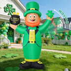 COMIN 7.2 FT St. Patricks Day Inflatables Irish Leprechaun Money Jar with Built-in LEDs for Indoor Party Garden Lawn Decor by COMIN