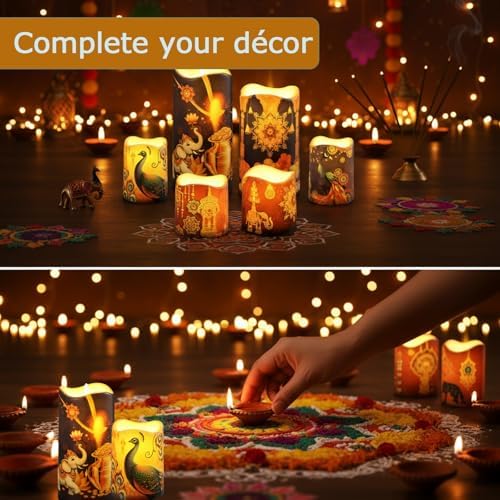 Baquler 6 Pack Diwali Decorations for Home Diwali Candle Lights - Image 5