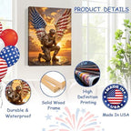 July 4th Patriotic Canvas Wall Art 4th of July USA Decorations American Flag Angel Soldier Picture Wall Decor Independence Day Home Decor 24x32in - Image 4