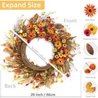 26'' Large Fall Wreaths for Front Door (Welcome Sign) - Image 6