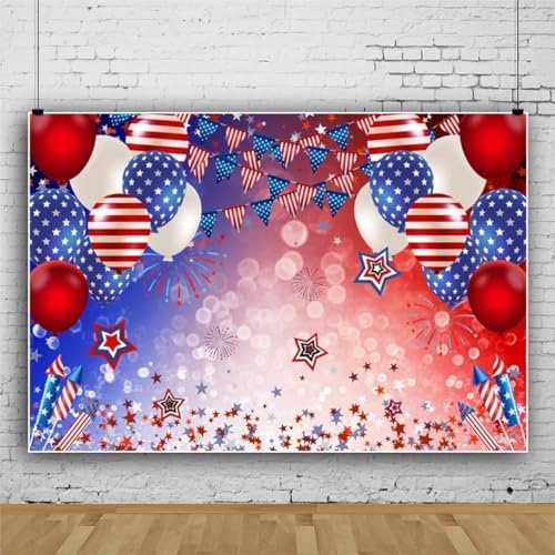 4th of July Backdrop 10x8ft Fabric American Independence Day Party Decoration Patriotic Backdrops Memorial Day Background Fourth of July Backdrop Veterans Photos Decor - Image 3