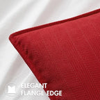 MIULEE Pack of 2 Christmas Red Euro Shams Chenille Pillow Covers 26x26 Inch - Image 4