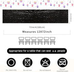 B-COOL Sequin Black Table Runner: 8 Pack 12x72Inch Glitter Decoration Sparkly Fabric for Halloween Graduation Holiday Birthday Outdoor Table Decor - Image 4