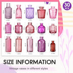 Yaomiao 30 Pcs Glass Bud Vases Centerpieces, Pink Purple Red Series - Image 2