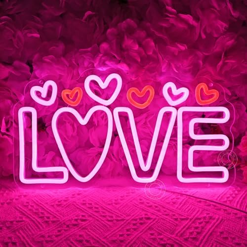 SYLHOME Led Neon Light Sign Love Heart Bedroom Valentines Day Decor Gift - Image 4
