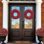 24 Inch Fall Wreaths for Front Door, Autumn Floral Outdoor Wreath - Image 4