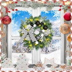 Knitgrip White Black Plaid Pre-Lit Christmas Wreaths for Front Door - Image 6