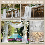 MDS Pack of 5 | Yellow Gold | 10ft Chiffon Table Runner 29x120 Inches Long Romantic Rustic Sheer Gauze Runner for Wedding Bridal Shower Birthday Banquets Engagement Spring Easter Boho Decorations - Image 6