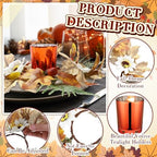 Umigy 6 Set Fall Candle Holders Glass Votive, Maple Leaf, Gold - Image 3