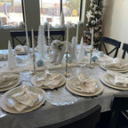 Disposable Silver Placemats Set of 100 Silver Doilies Charger Round Metallic Glitter Foil Pressed Dining Table Decoration Centerpieces for Party Wedding Birthday - Image 4