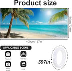 6x13 FT Tropical Beach Garage Door Banner - Palm Tree & Ocean Backdrop, Large Indoor Outdoor Garage Door Cover, Summer Vacation Theme Decoration for Home, Yard Luau Party - Image 2