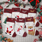 Personalized Christmas Stockings with Name & Monogram,Custom Embroidered Xmas Stocking with Chenille Cuff,Santa,Snowman & Reindeer Stocking for Family & Fireplace Holiday Decor(3 Pack) - Image 7