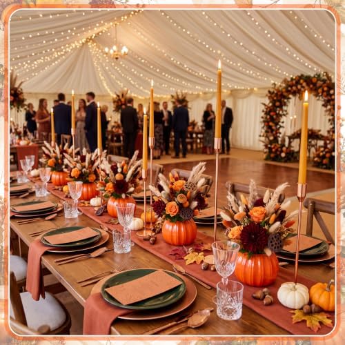 Orange 6 Pack Plastic Pumpkin Vase 5.12 x 3.94 in Artificial Fall Flower Pot with Foam Pumpkin Planter for Artificial Flower Floral Arrangement Home Party Harvest Thanksgiving Autumn Table - Image 5