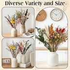 6 Bunches Large Size Dried Flower Bouquet 15 -17 Inch Natural Various Dried Flower Combinations with Wildflowers Dry Rose Lavender Forget Me Not Babys Breath for Vase Boho Wedding Farmhour Home Decor - Image 6