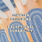 Homespice Denim Jute Braided Stair Treads, Oval 8x28 Set of 13 - Image 4