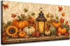 WAXWHELK Fall Canvas Wall Art Rustic Farmhouse Pumpkin Harvest Lantern Painting Pictures Artwork for Autumn Thanksgiving Home Decor Living Room Bedroom, (30"x60") by Unknown