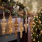 Sotiff 6 Pcs Mercury Glass Christmas Ornaments, Vintage Finial Decorations - Image 2