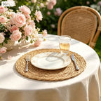 50 PCS Round Woven Placemats, 12 Inch Natural Bulrush Table Mats - Image 7