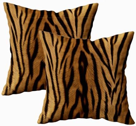 TOMWISH Tiger Skin Print Throw Pillow Cover 26x26 Inch Set of 2 by HOMEDECOR
